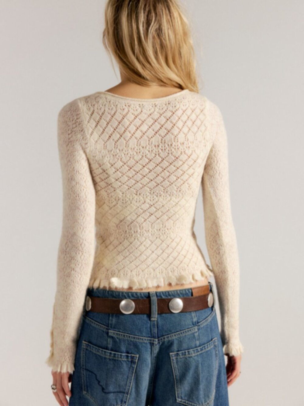 Free People Love Cardi / Winter White - Picture 2 of 9
